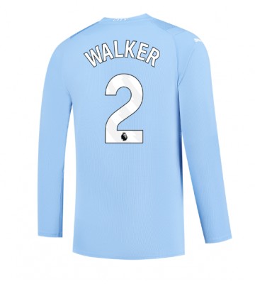 Manchester City Kyle Walker #2 Replika Hjemmebanetrøje 2023-24 Langærmet